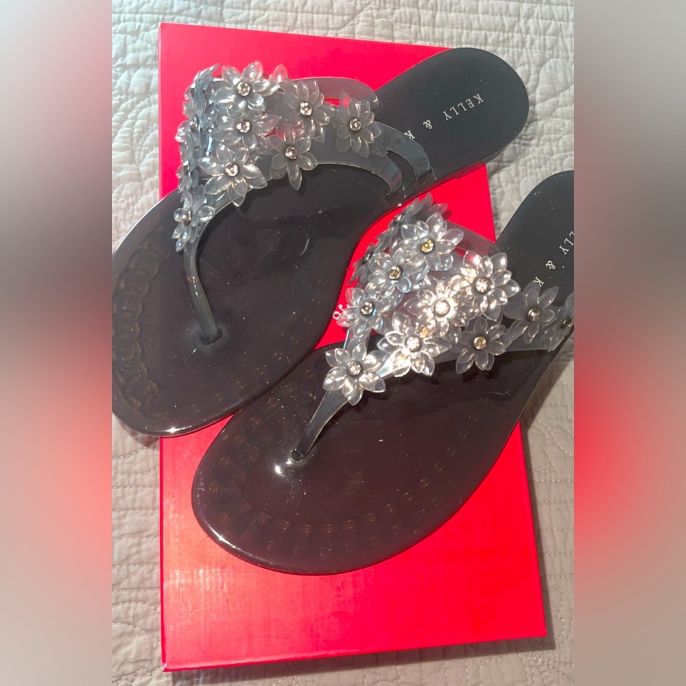 Kelly & Katie clear thomg sandals